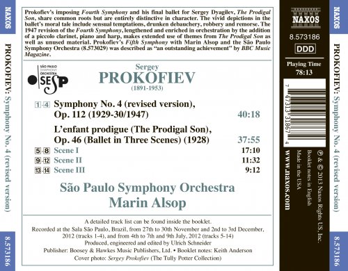 São Paulo Symphony Orchestra, Marin Alsop - Prokofiev: Symphony No. 4 (revised 1947 version) & L'enfant prodigue (The Prodigal Son) (2013) [Hi-Res]