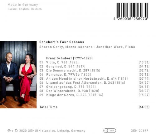 Sharon Carty & Jonathan Ware - Schubert’s Four Seasons: Lieder for Voice & Piano by Franz Schubert (2020) [Hi-Res]