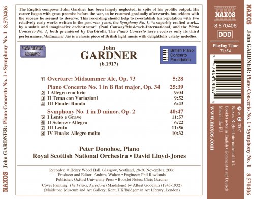 Peter Donohoe, Royal Scottish National Orchestra, David Lloyd-Jones - Gardner: Piano Concerto No. 1 / Symphony No. 1 / Midsummer Ale Overture (2007) [Hi-Res]