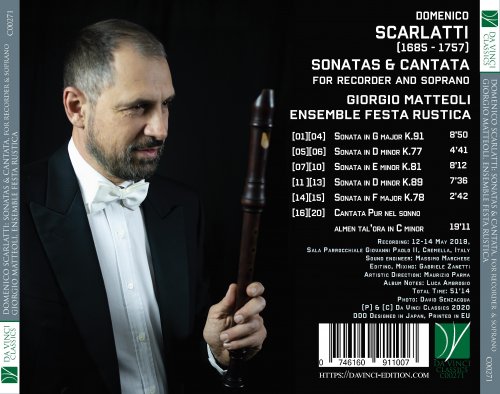 Rita Alloggia - Domenico Scarlatti: Sonatas and Cantata (For Recorder and Soprano) (2020)