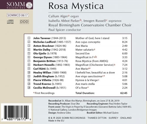 Birmingham Conservatoire Chamber Choir & Paul Spicer - Rosa mystica: Musical Portraits of the Blessed Virgin Mary (2020) [Hi-Res]