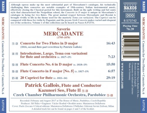 Patrick Gallois, Kazunori Seo - Mercadante: Flute Concertos, Vol. 2 (2018) [Hi-Res]