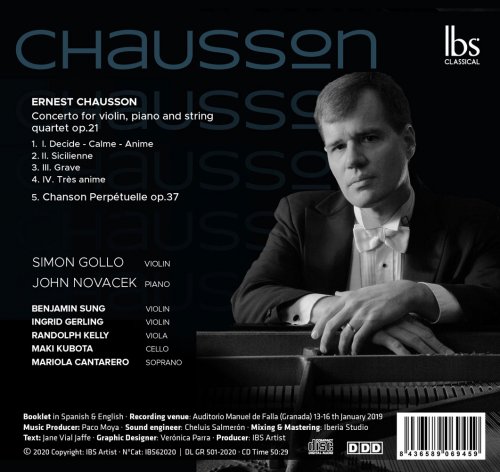 Simón Gollo, John Novacek - Chausson: Concert in D Major & Chanson perpétuelle (2020) [Hi-Res]