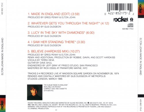 Elton John - Made In England (Maxi CD Single) (1995)