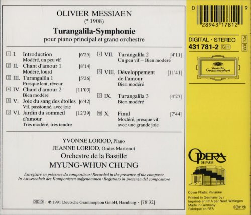 Orchestre de la Bastille, Myung-Whun Chung - Messiaen: Turangalîla Symphony (1992)