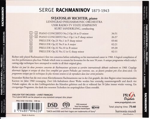 Sviatoslav Richter - Rachmaninov, Piano Concertos Nos. 1 & 2 (1960) [2012 SACD]