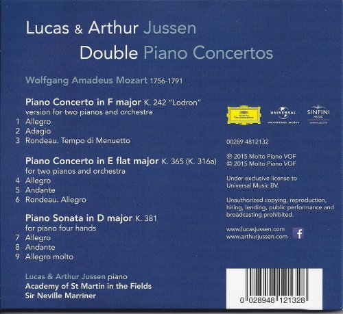 Arthur and Lucas Jussen, Sir Neville Marriner - Mozart, Beethoven, Schubert: Double Piano Concertos (2015) CD-Rip