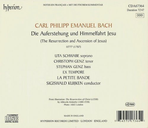 La Petite Bande, Sigiswald Kuijken - C.P.E. Bach: Die Auferstehung und Himmelfahrt Jesu (2003)