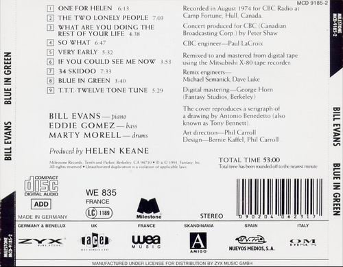 Bill Evans - Blue In Green (1991)