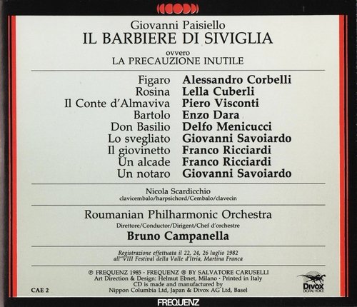 Lella Cuberli, Piero Visconti, Alessandro Corbelli, Enzo Dara, Bruno Campanella - Paisiello: Il Barbiere di Siviglia (1985)
