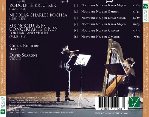 Giulia Rettore - Rodolphe Kreutzer & Nicholas-Charles Bochsa: Six Nocturnes Concertants op. 59, for Harp and Violin (2020)