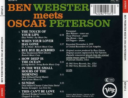 Ben Webster - Ben Webster Meets Oscar Peterson (1959) CD Rip