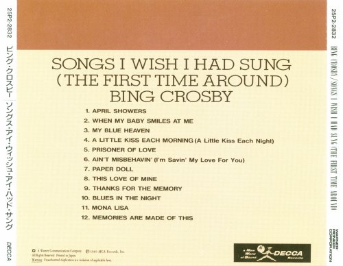 Bing Crosby - Songs I Wish I Had Sung: The First Time Around (1958) [1989]