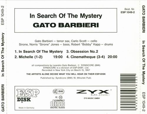Gato Barbieri - In Search of the Mystery (1967) 320 kbps+CD Rip