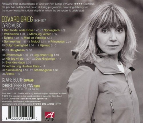 Claire Booth & Christopher Glynn - Edvard Grieg: Lyric Music (2019) CD-Rip