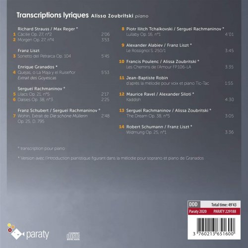 Alissa Zoubritski - Transcriptions lyriques (2020) [Hi-Res]
