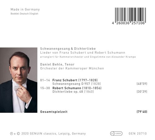 Daniel Behle, Orchester der Kammeroper München & Christophe Goerdes - Schwanengesang und Dichterliebe: Lieder von Franz Schubert und Robert Schumann (2020) [Hi-Res]