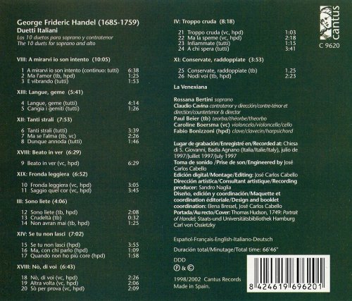 Bertini, Cavina, La Venexiana - Handel: 10 Italian Duets (2002)