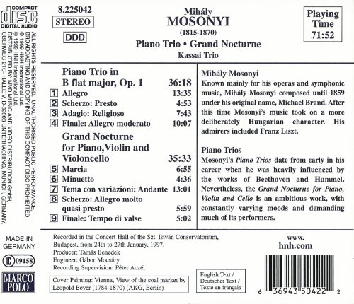 Kassai Trio - Mosonyi: Piano Trio, Grand Nocturne (1999)