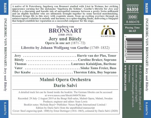 Harrie Van Der Plas, Caroline Bruker, Laurence Kalaidjian, Freier, Edén, Malmö Opera Orchestra, Dario Salvi - Bronsart: Jery und Bätely (2020) [Hi-Res]