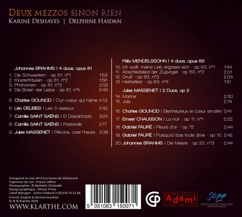 Karine Deshayes, Johan Farjot, Delphine Haidan - Deux mezzos sinon rien (2020) [Hi-Res]