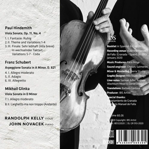 John Novacek, Randolph Kelly - Hindemith, Schubert & Glinka: Viola Sonatas (2020) [Hi-Res]