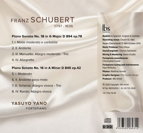 Yasuyo Yano - Schubert: Piano Sonatas, D. 894 & 845 (2020) [Hi-Res]
