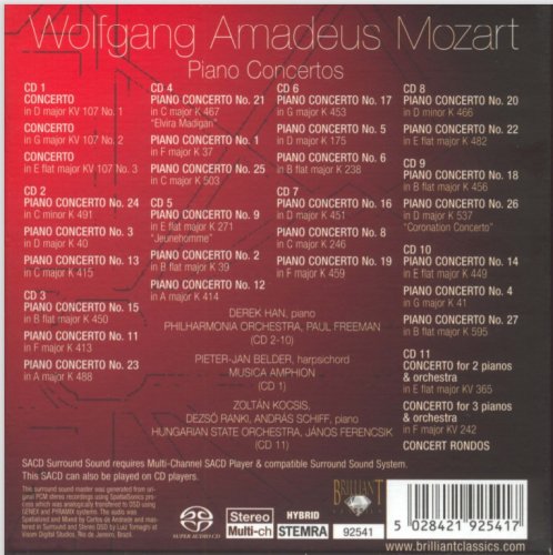 Derek Han, Paul Freeman - Mozart: Piano Concertos (2005) [11 SACD Box Set]