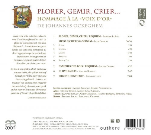 Diabolus in Musica, Antoine Guerber - Plorer, gemir, crier... Hommage à la "voix d'or" de Johannes Ockeghem (2012) [Hi-Res]