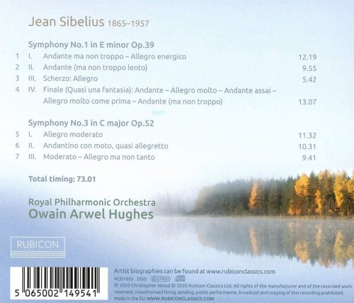 Royal Philharmonic Orchestra & Owain Arwel Hughes - Sibelius: Symphonies Nos. 1 & 3 (2020) [Hi-Res]