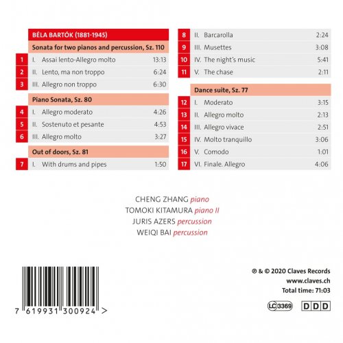 Cheng Zhang - Bartók: Works for Solo Piano, Sonata for Two Pianos & Percussions (2020) Hi-Res]