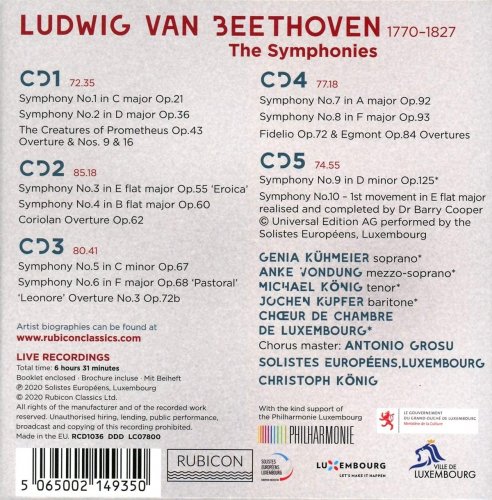 Christoph König and Solistes Européens Luxembourg - Beethoven: The Symphonies (2020) [Hi-Res]