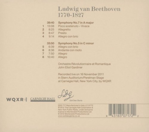 Orchestre Révolutionnaire et Romantique, John Eliot Gardiner - Beethoven: Symphonies Nos. 5 & 7 (2012) [Hi-Res]