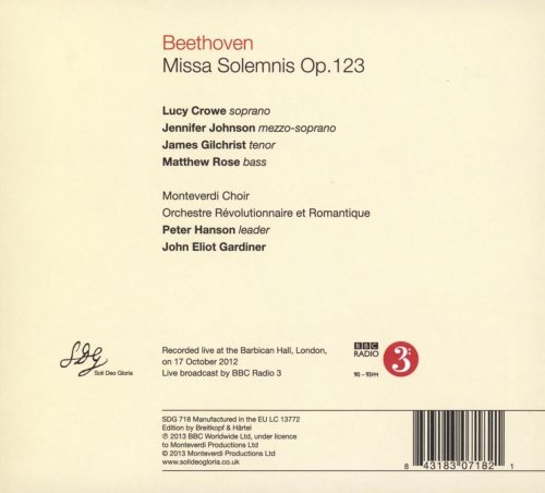 Orchestre Révolutionnaire et Romantique, Monteverdi Choir, Sir John Eliot Gardiner - Beethoven: Missa Solemnis in D major, Op. 123 (2013) [Hi-Res]