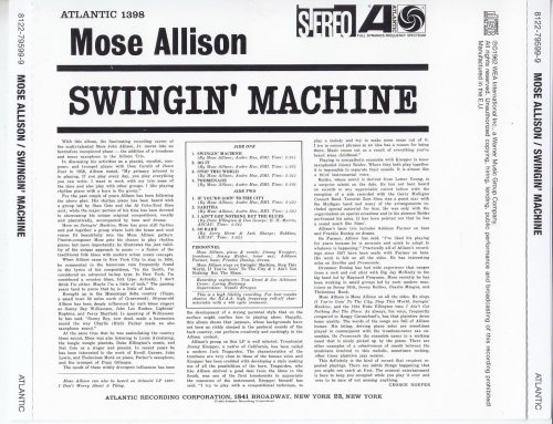 Mose Allison - Swingin' Machine (1962) [2013 Japan 24-bit Remaster] CD-Rip