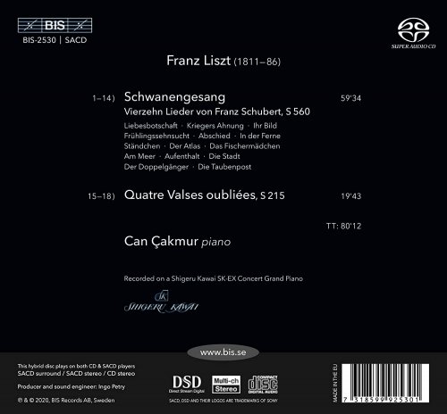 Can Çakmur - Liszt: Schwanengesang, S. 560 & Valses oubliées, S. 215 (2020) [Hi-Res]