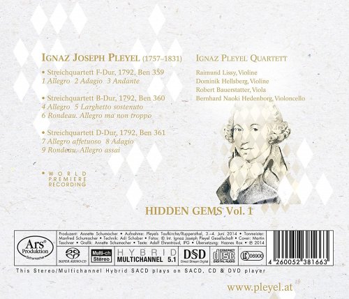 Ignaz Pleyel Quartett - Hidden Gems, Vol. 4: Pleyel – String Quartets, B. 353-355 (2020) [Hi-Res]