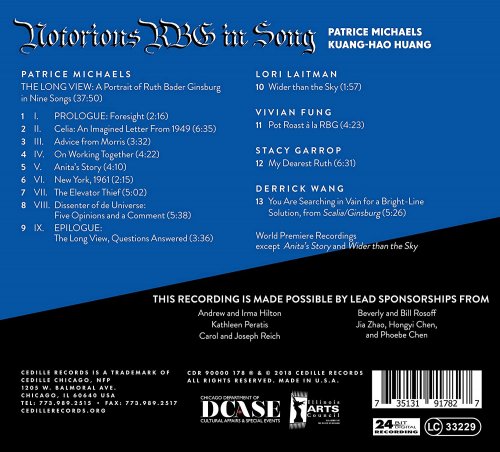 Patrice Michaels & Kuang-Hao Huang - Notorious RBG in Song (2018) [Hi-Res]