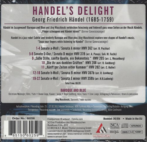 Jorg Waschinski, Baroque and Blue - Handel's Delight: 3 of Neun deutsche Arien/Nine German Arias & Sonatas (2012)