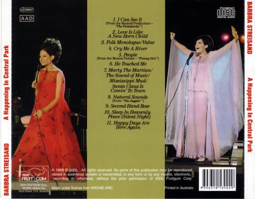 Barbra Streisand - A Happening In Central Park (1968) [1994] CD-Rip