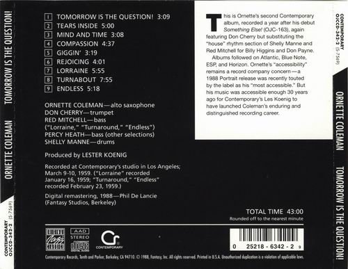 Ornette Coleman - Tomorrow Is the Question! (1958)