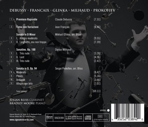 Julian Bliss, Bradley Moore - Julian Bliss & Bradley Moore: Works by Debussy, Glinka, Milhaud, Françaix & Prokofiev (2014) [Hi-Res]