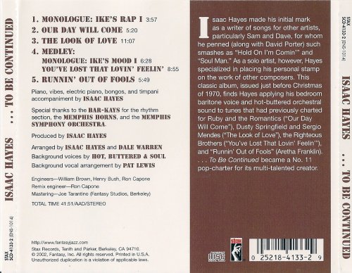 Isaac Hayes - ...To Be Continued (1970) [2002] CD-Rip