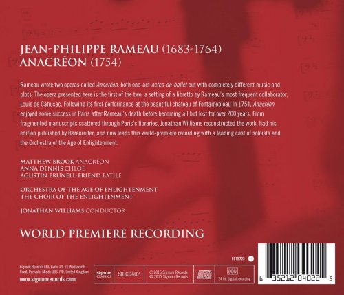 Orchestra of the Age of Enlightenment, Jonathan Williams - Rameau: Anacréon (1754) (2015) [Hi-Res]