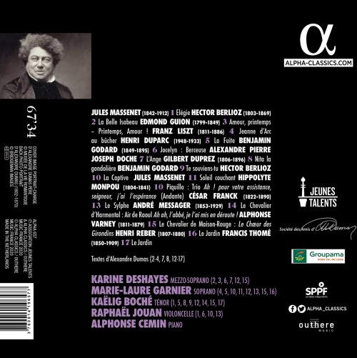 Karine Deshayes, Marie-Laure Garnier, Kaëlig Boché, Raphaël Jouan, Alphonse Cemin - Alexandre Dumas et la musique (2020) [Hi-Res]
