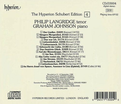 Philip Langridge, Graham Johnson - Schubert: Complete Songs, Vol. 4 (1988)