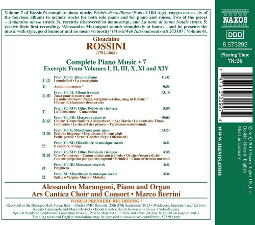 Alessandro Marangoni, Ars Cantica Choir and Consort, Marco Berrini - Rossini: Excerpts from "Péchés de vieillesse", Vol. 7 (2015) [Hi-Res]