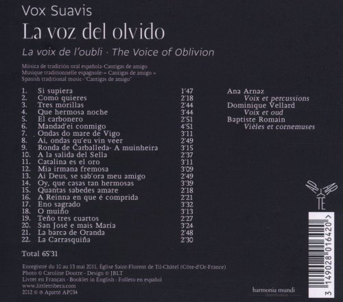 Vox Suavis, Dominique Vellard, Ana Arnaz, Baptiste Romain - La voz del olvido (2012) [Hi-Res]