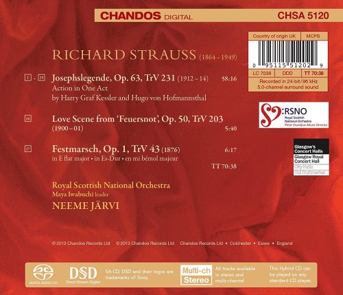 Royal Scottish National Orchestra, Neeme Järvi - R. Strauss: Josephslegende (2013) [Hi-Res]