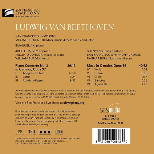 San Francisco Symphony & Michael Tilson Thomas  - Beethoven Piano Concerto No. 3 & Mass in C (2015) [Hi-Res]